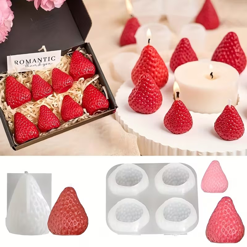 Strawberry Silicone Candle Mol - Candle Making Diy recension och pris